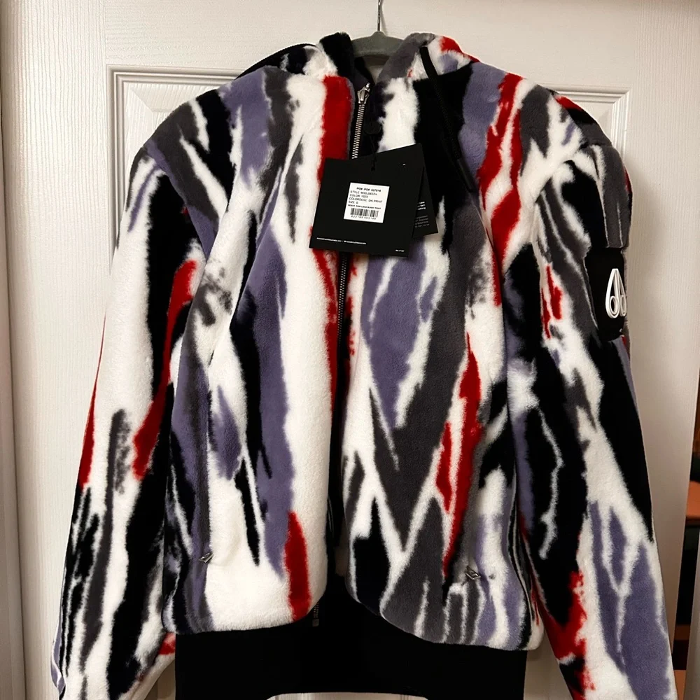 Moose Knuckles Portland Bunny Ski Print Fluffy Jacket - Picture 1 of 10